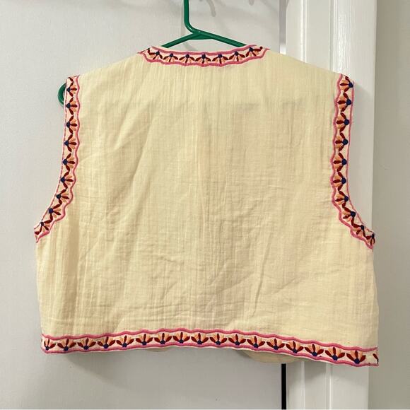 Zara Floral Embroidered Vest Size Large - Picture 15 of 15
